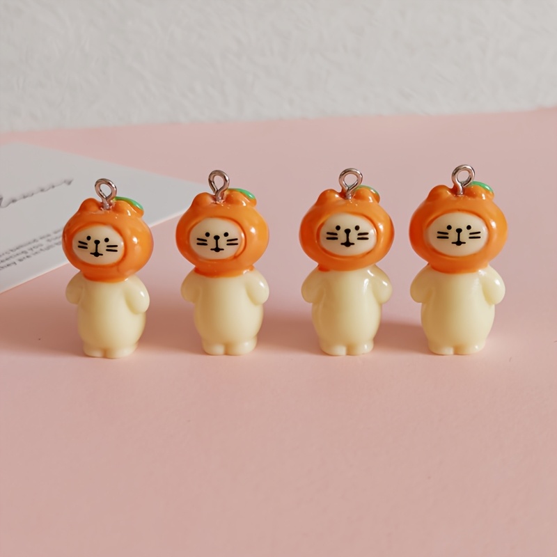 TEMU 4pcs Funny Cartoon Charms Cute Kitten Animal Pendants Jewelry Making Additions