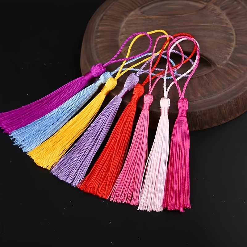 

100pcs Tassel Pendants, Long Keychain Tassels, Graduation Mini Tassels, Bookmark Tassels, Diy Accessories (assorted Varieties)