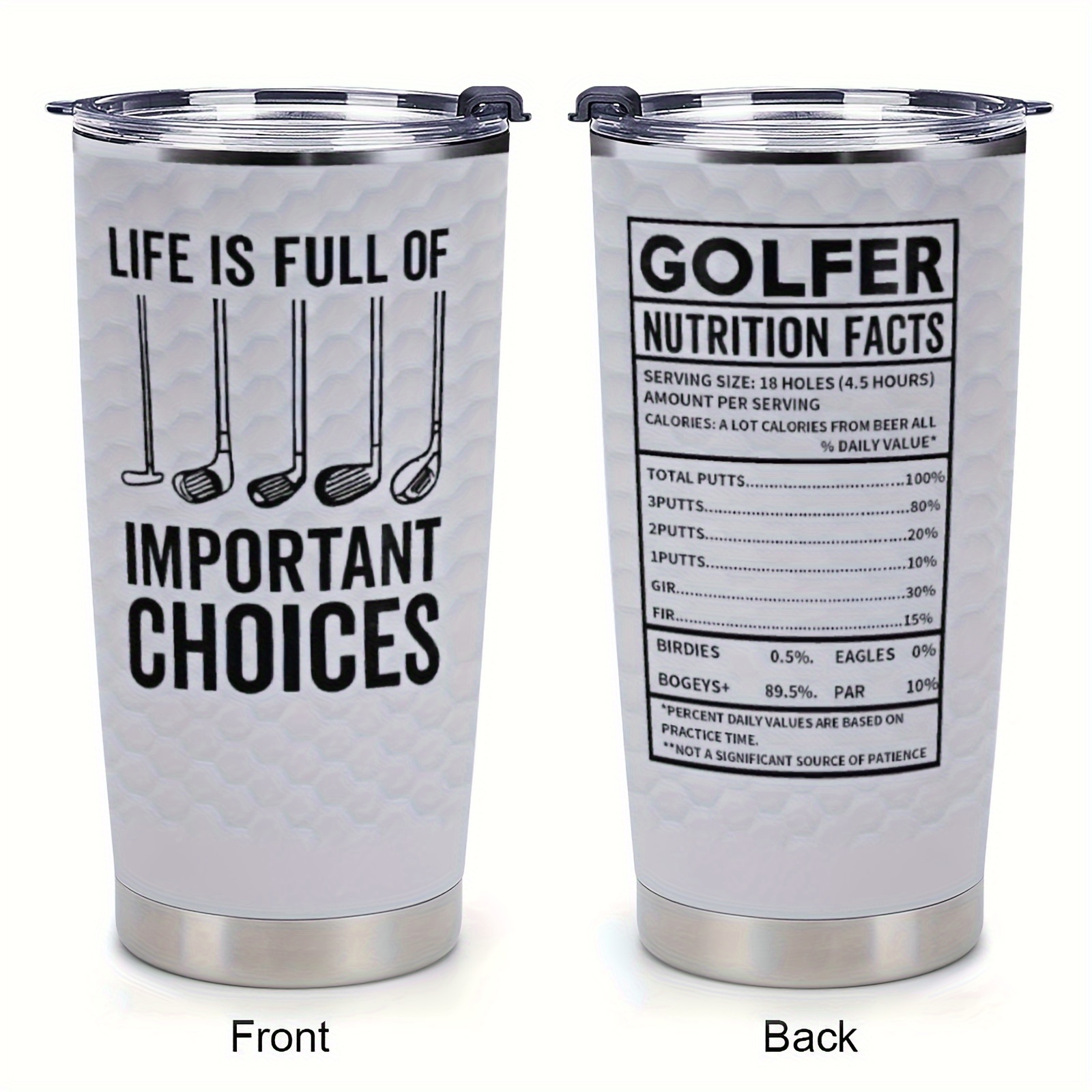 

1pc 20oz Golf-themed Insulated , Stainless Steel Travel Mug With Lid, 304 Stainless Steel, Perfect Gift For