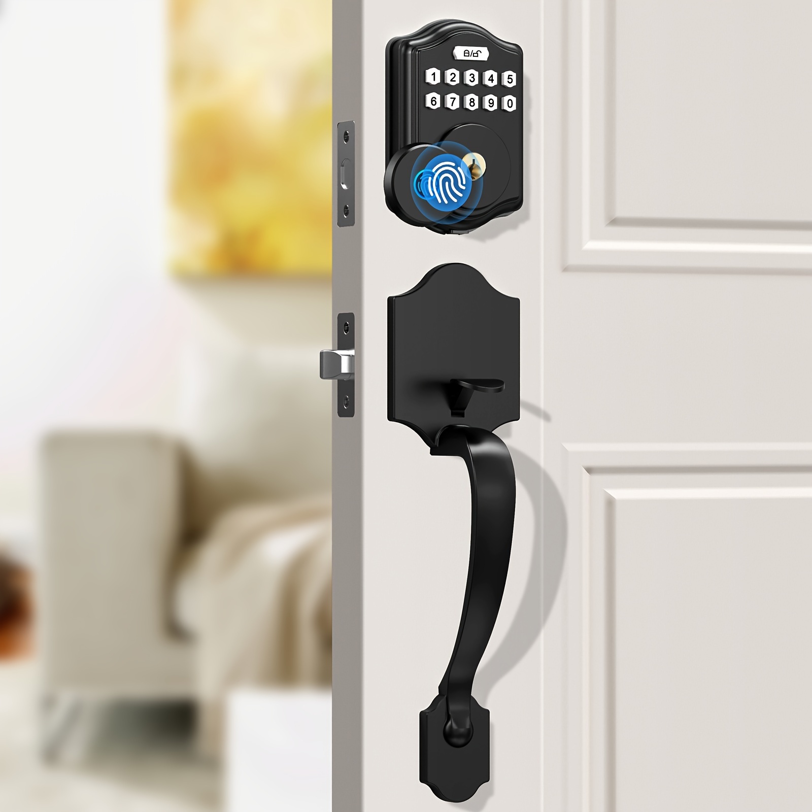 

Electronic Keypad Deadbolt Lock, Keyless Entry Door Lock With Code/fingerprint/key, Temporary Code Keypad Deadbolt Lock For Door, 300 User Digital Electronic Door Lock For Front Door