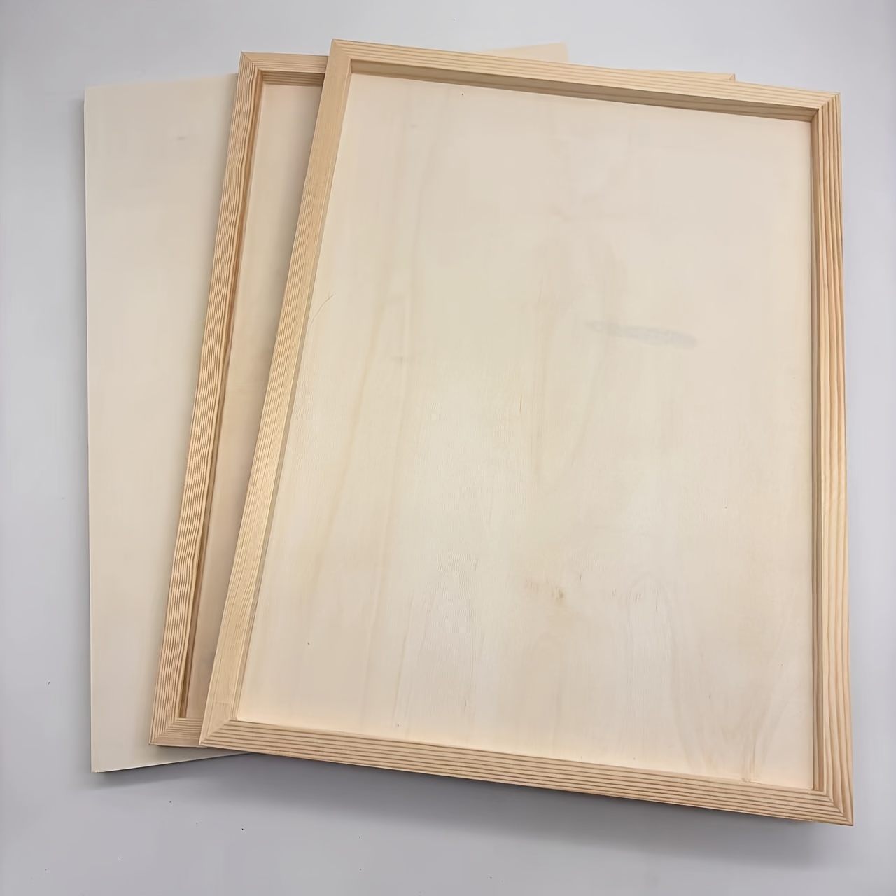 Image of 3 Pack Wood Panels For Painting 12 X 16 Inch/ 30x40cm Craft Wood Board Unfinished Wood Wooden Panel Boards For Painting, Pouring, Arts, Crafts, Paints And More Height: 1.4cm/0.55in