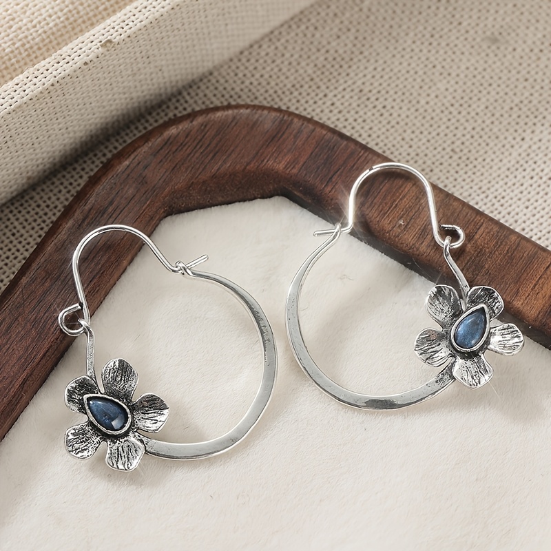 Ethnic Retro Flower Copper Earrings, Perfect Gift for Her