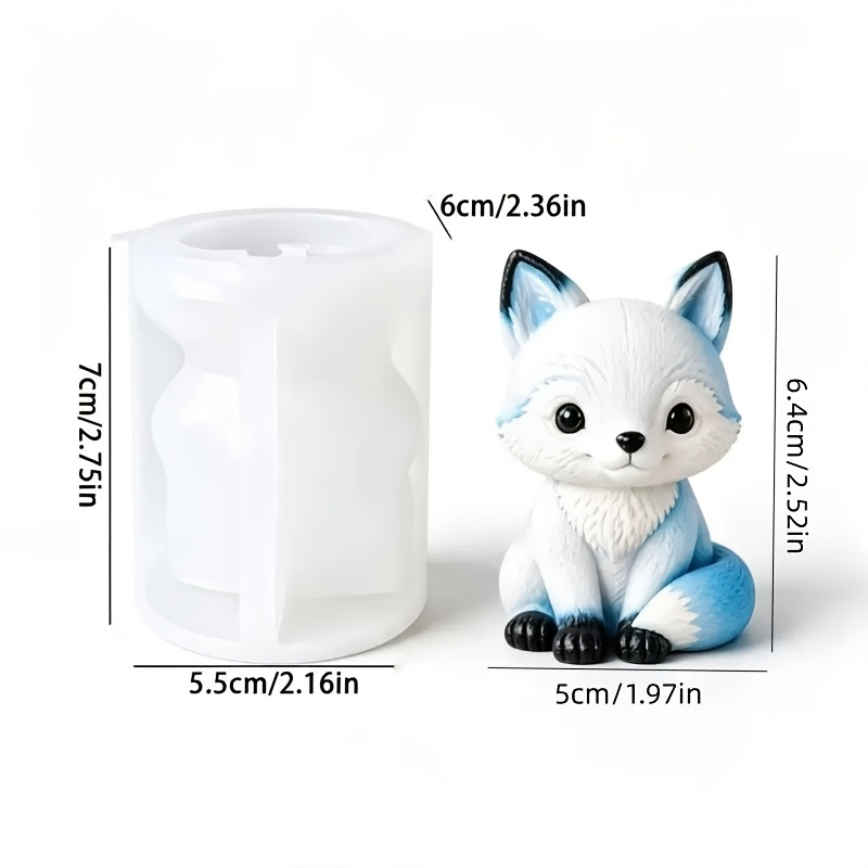 TEMU Stampo in a forma di volpe, per candele aromatiche fai da te fatte a , ornamenti in gesso e decorazioni da scrivania per la casa