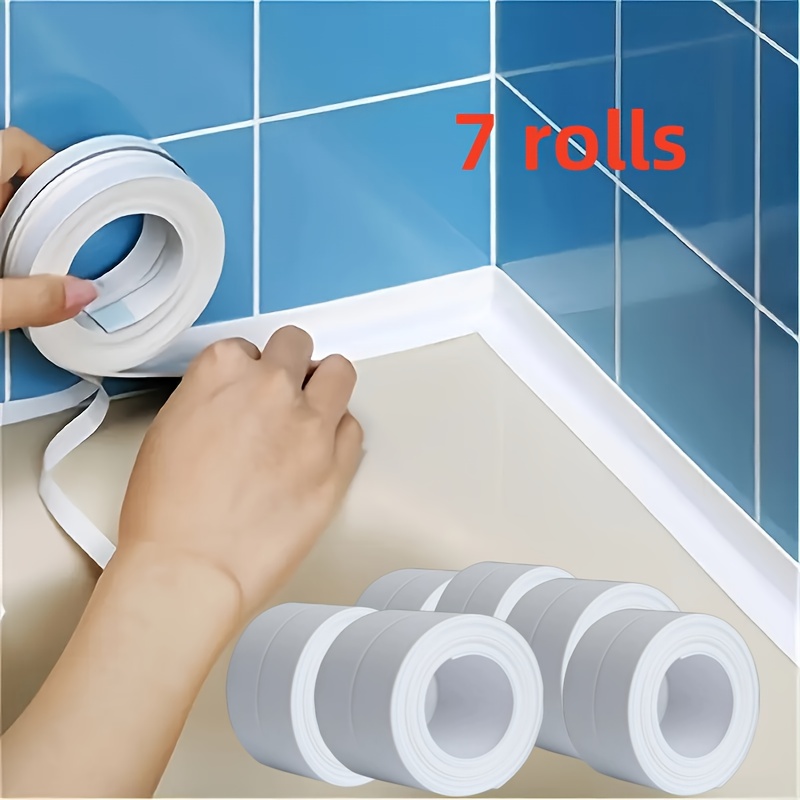 7 rolls of self   pvc sealing tape waterproof sealing tape suitable for shower room kitchen bathroom and corner decoration