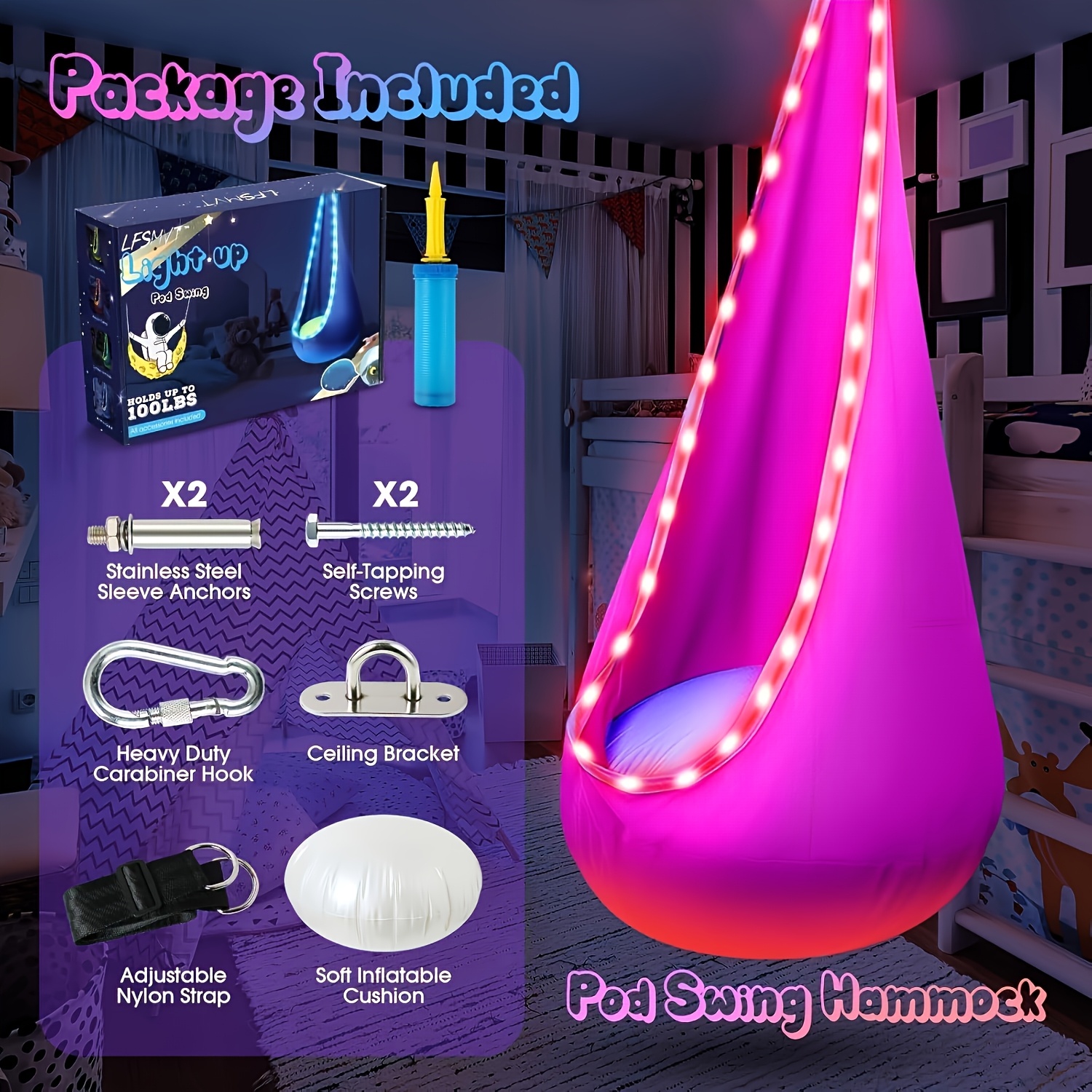 LED Pod Swing Hammock