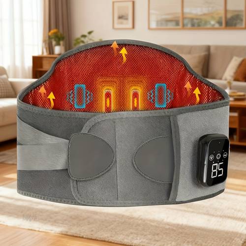 cordless heating pad with massager portable lower back massager eligible wearable fathers day gifts birthday gifts for dad mom men women wearable massager soft fabric easy to clean