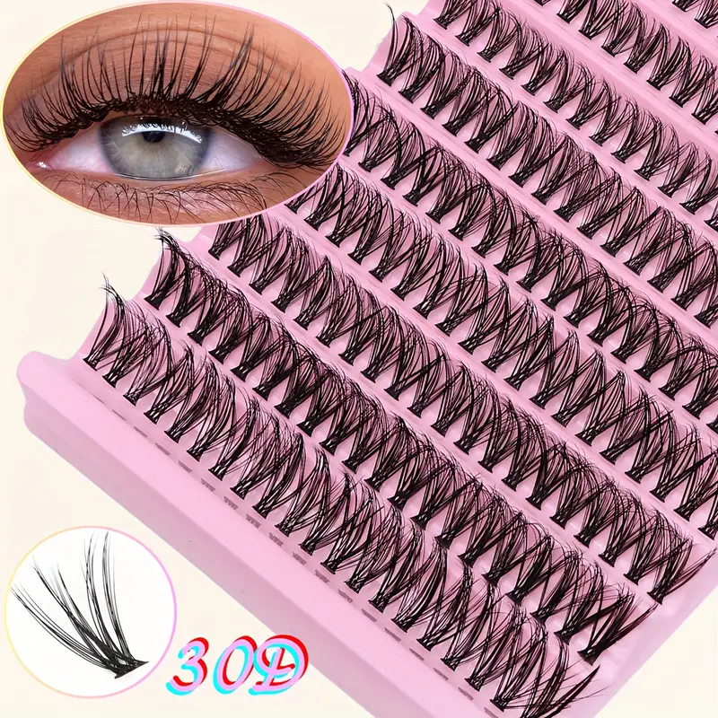 fengxiu eyelash 200 clusters 3d dd mixed lengths reusable diy self application d 10 16mm 0 05mm thickness natural extra thick styles multi pack beginner friendly assorted packaging individual cluster lashes for natural anime makeup looks details 4