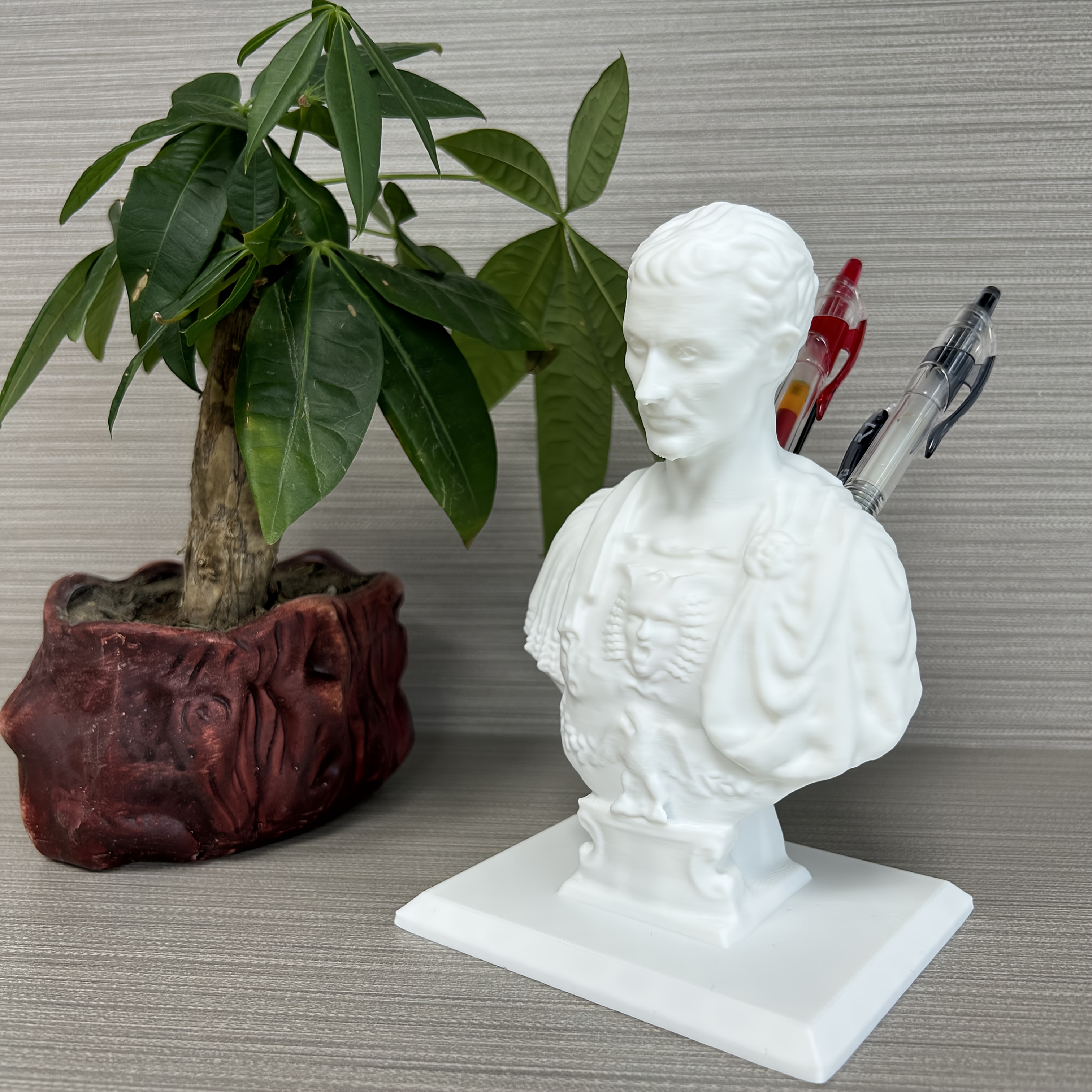     bust desk pen holder plant based pla plastic lightweight creative office decor historical theme organizer for   unique teacher birthday gift stationery storage   intricate detailing