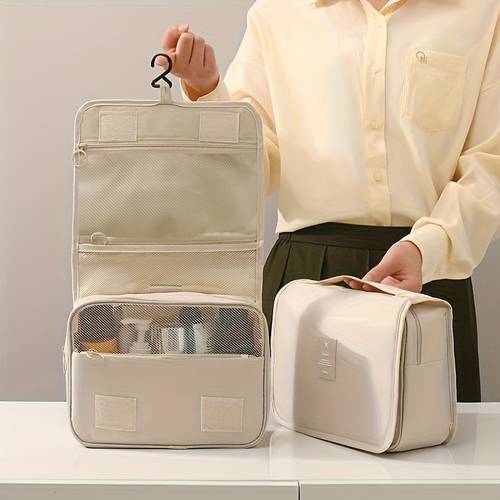 reise-kulturbeutel für geschäftsreisen, unisex-schminktasche für pendler, hängender organizer mit großem fassungsvermögen nass-trocken-trennung, tragbare aufbewahrungstasche