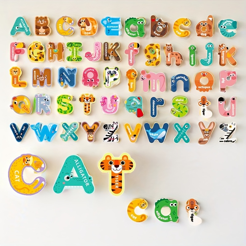 Letras Magnéticas Colores Forma Animales Alfabeto - Temu