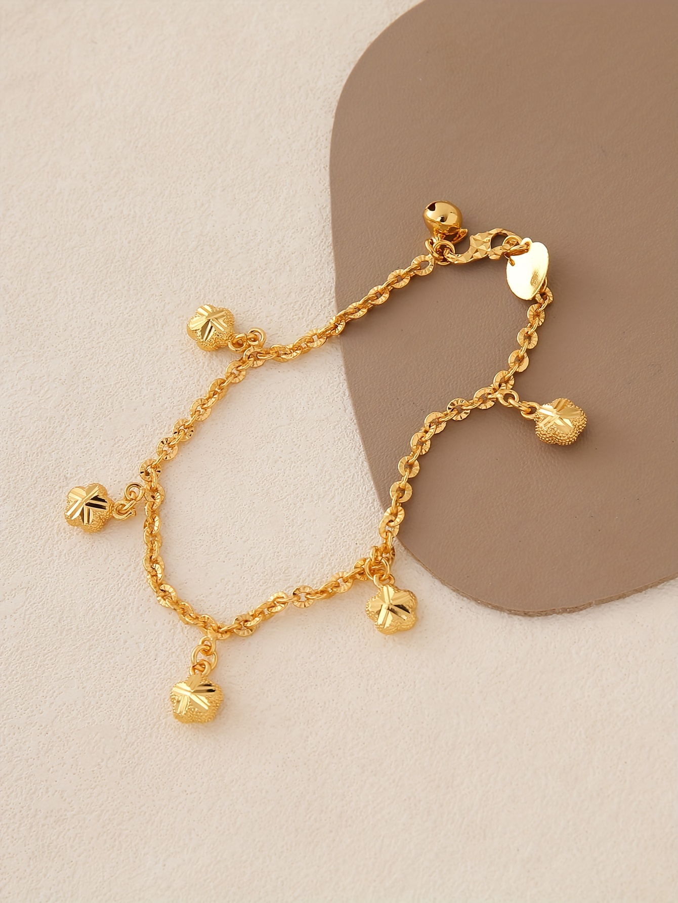 1pc 24k golden plated cute simple star charm bracelet copper material adjustable chain link wristband for women with ideal for   sports mardi gras day   accessory details 1