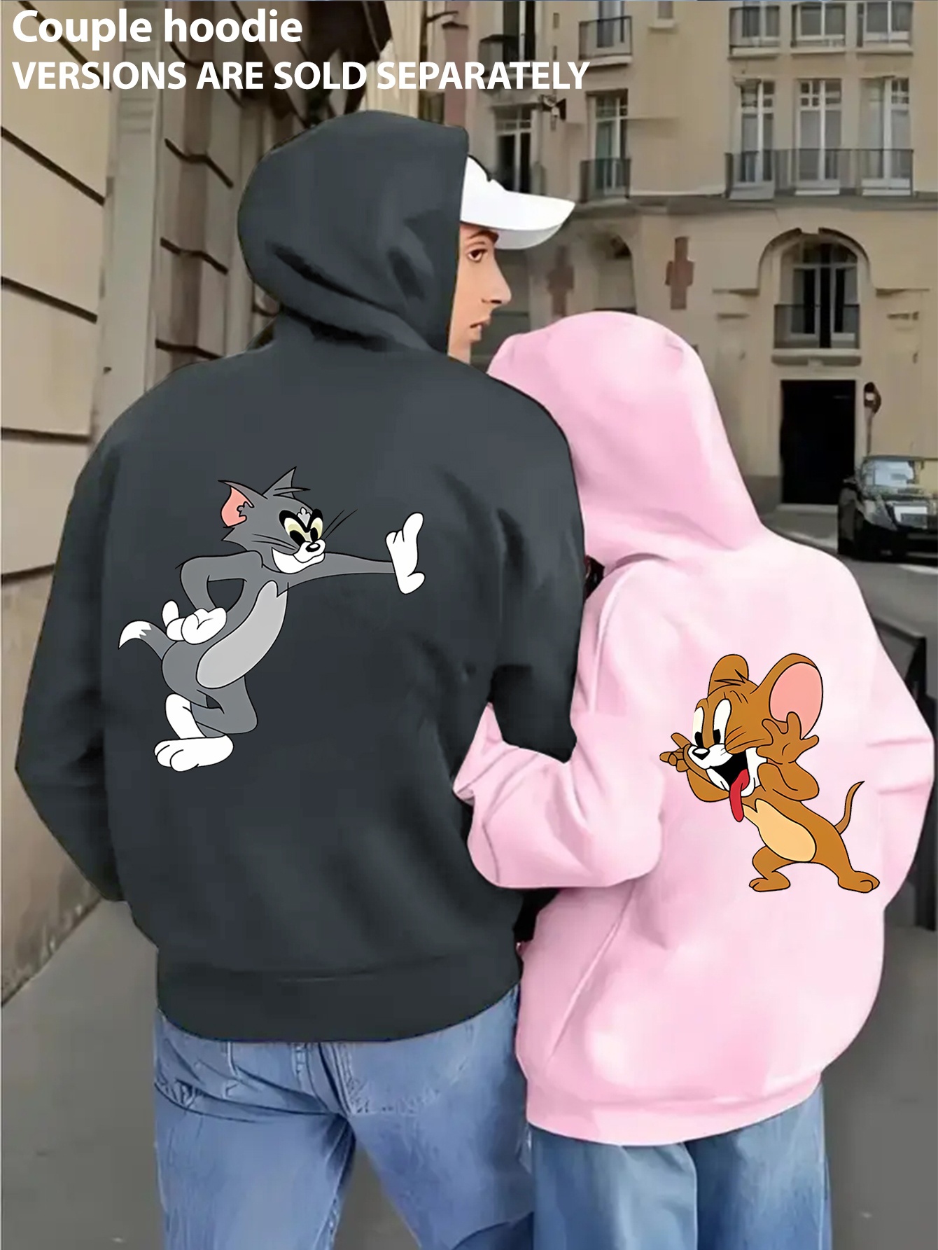 official couple's hoodie full back Temu Mauritius