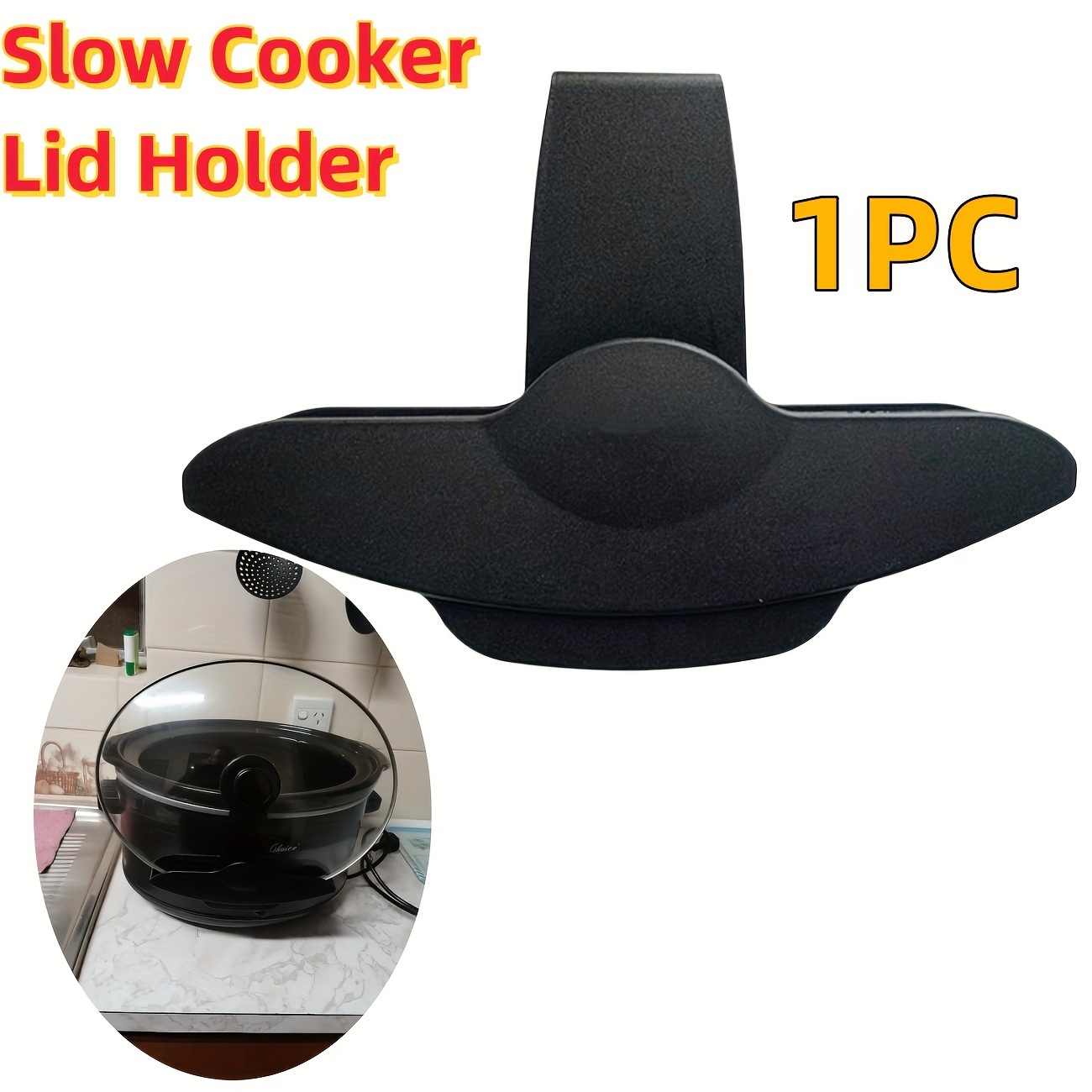 

Plastic Slow Cooker Lid Holder, Hanging Shelf Tool Rack For Most Slow Cookers, Kitchen Pot Lid Holder Accessory