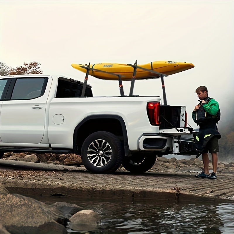 Adjustable Aluminum Truck Bed Ladder Rack - 1000lb Capacity, Fits Kayaks & Lumber