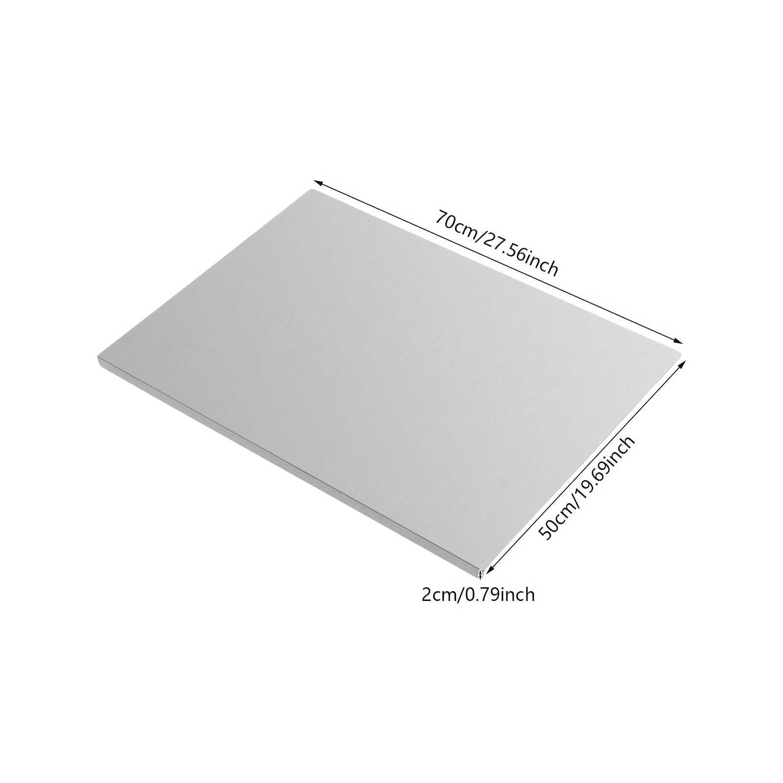 Large 304 Stainless Steel Cutting Board, 27.6x19.7 Inch Double Sided Kitchen Chopping Board With Anti-slip Silicone Pad, Professional Heavy Duty Meat Vegetable Fruit Prep Board, Easy Clean