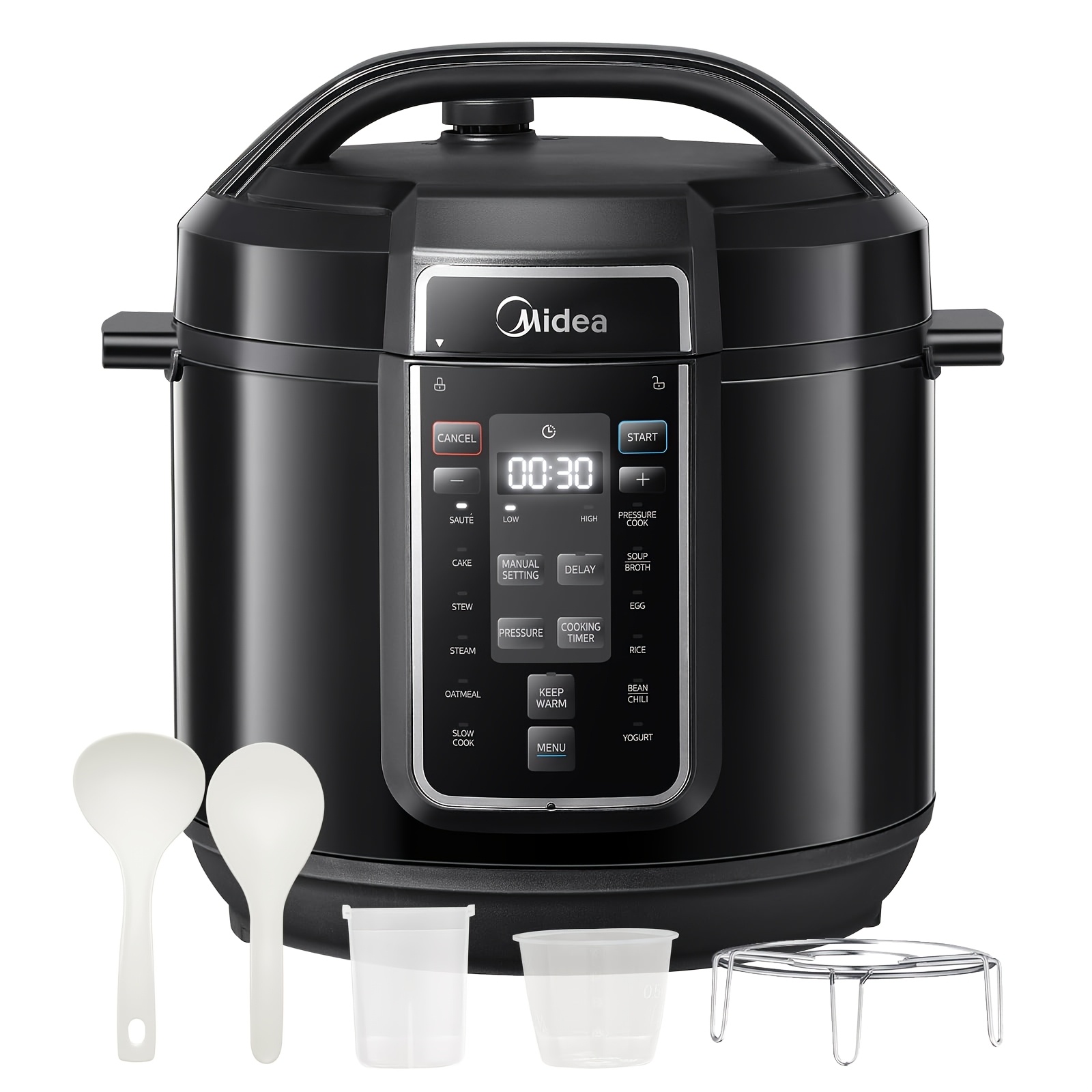 Midea 8l Electric Rice Cooker Kitchen Appliance, Sleek , Touch Panel, Vent, Inner Pot, For Home Use Cooking Rice Soup Stew Grains, Brand, Practical Gift, Small Compact Fast Heating Easy Clean