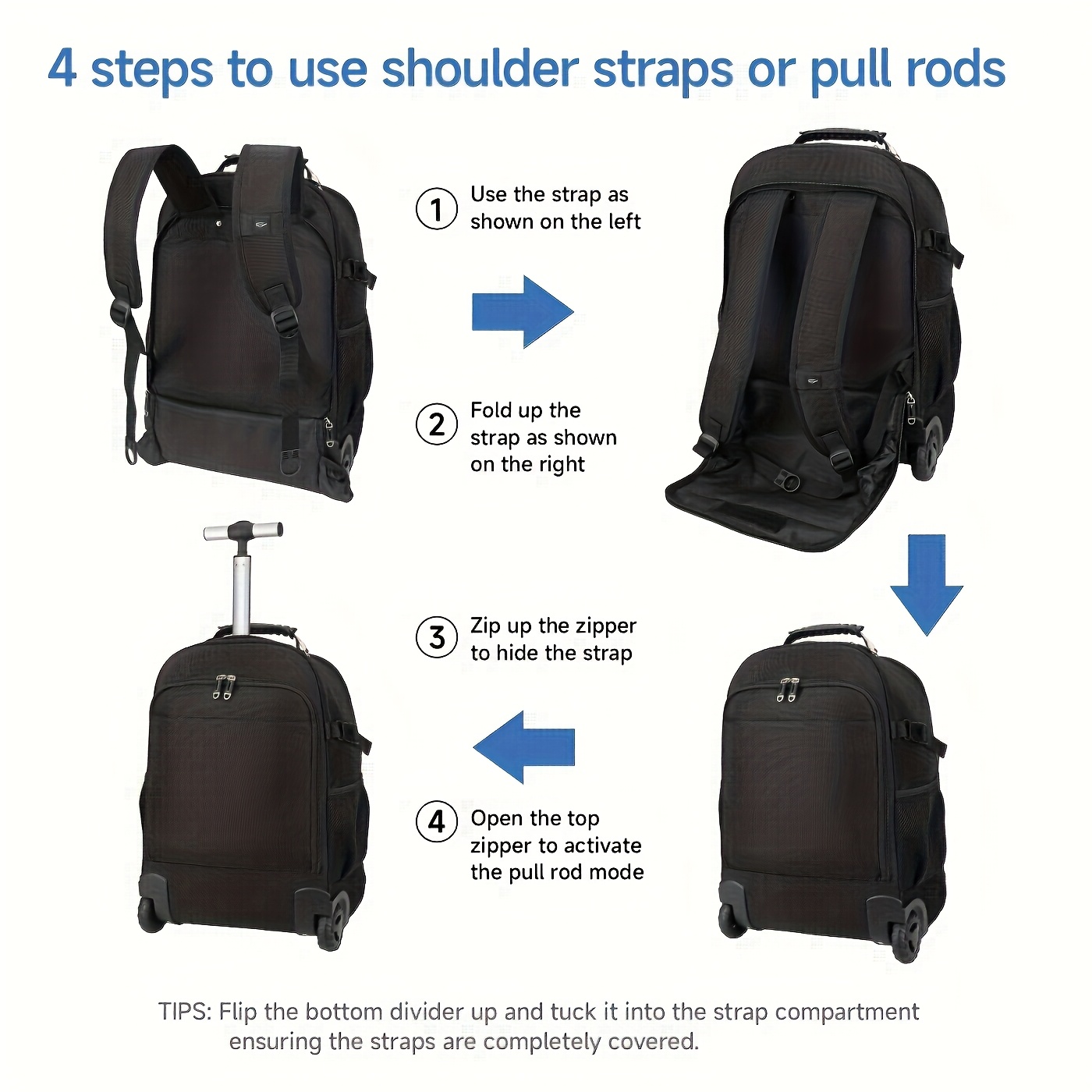 best rolling backpack for business travel 360° rotating Water Resistant with 4 Removable Wheels Adults,Airline Approved Carry on Luggage Fit 15.6 Inch Laptop Backpack with USB Charging Port : Electronics Large rolling backpack with wheels helps your more comfortable on the trip. Best Rolling Backpacks for Travel: