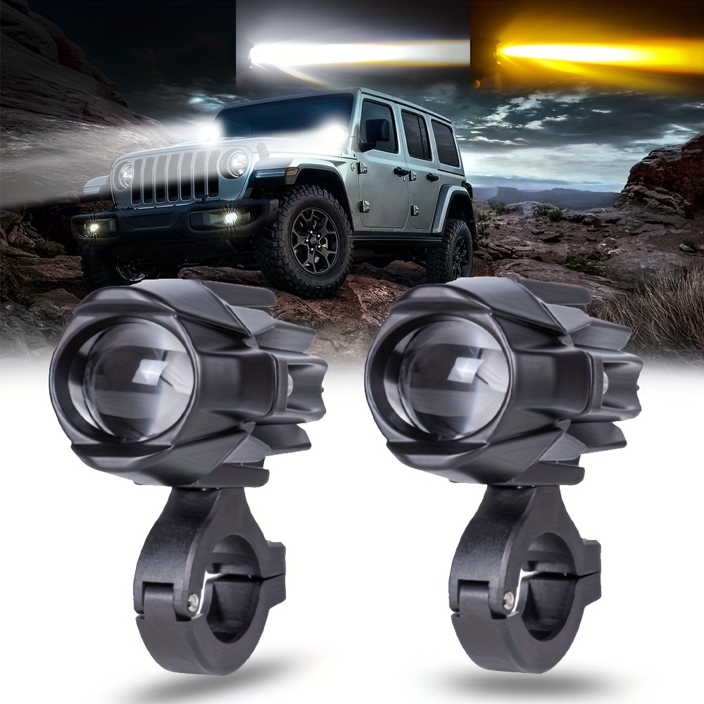 2 Stück Mini LED Strahler LED Arbeitsleuchte Bar Offroad 12V 24V Weiß Gelb Zusatzbeleuchtung LED Pods für Traktor LKW * UTV SUV Boot Motorrad, Ohne Batterie