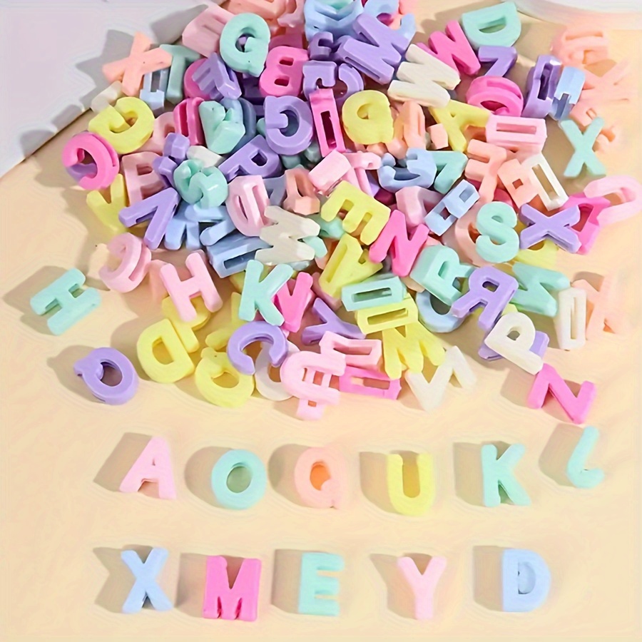 TEMU 100pz Perline Casuali con Lettere, Grandi Perline Distanziatrici Acriliche, per Creazione di Gioielli, Ciondoli, Collane, Decorazioni e Aggiunte