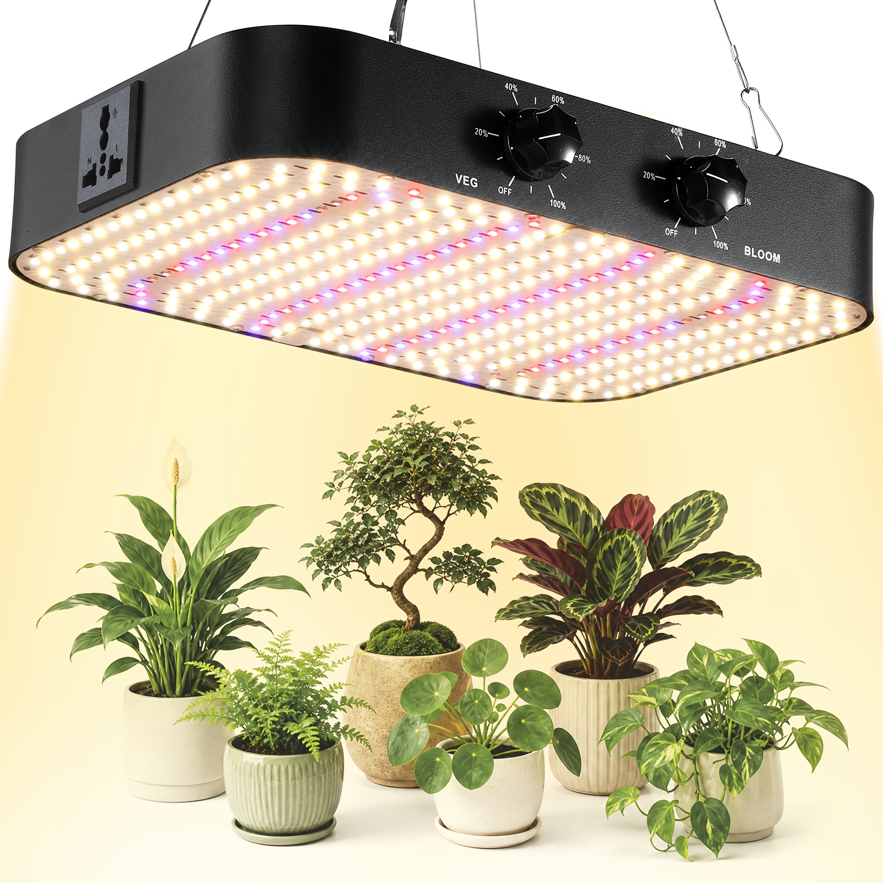 Image of 120w Led Plant Lamp, Double Dimmable Veg Bloom Led , Plant Lamp Grow Lights Quantum Board For Indoor Plant Flower Greenhouse Plant Growth Lighting Grow Tent