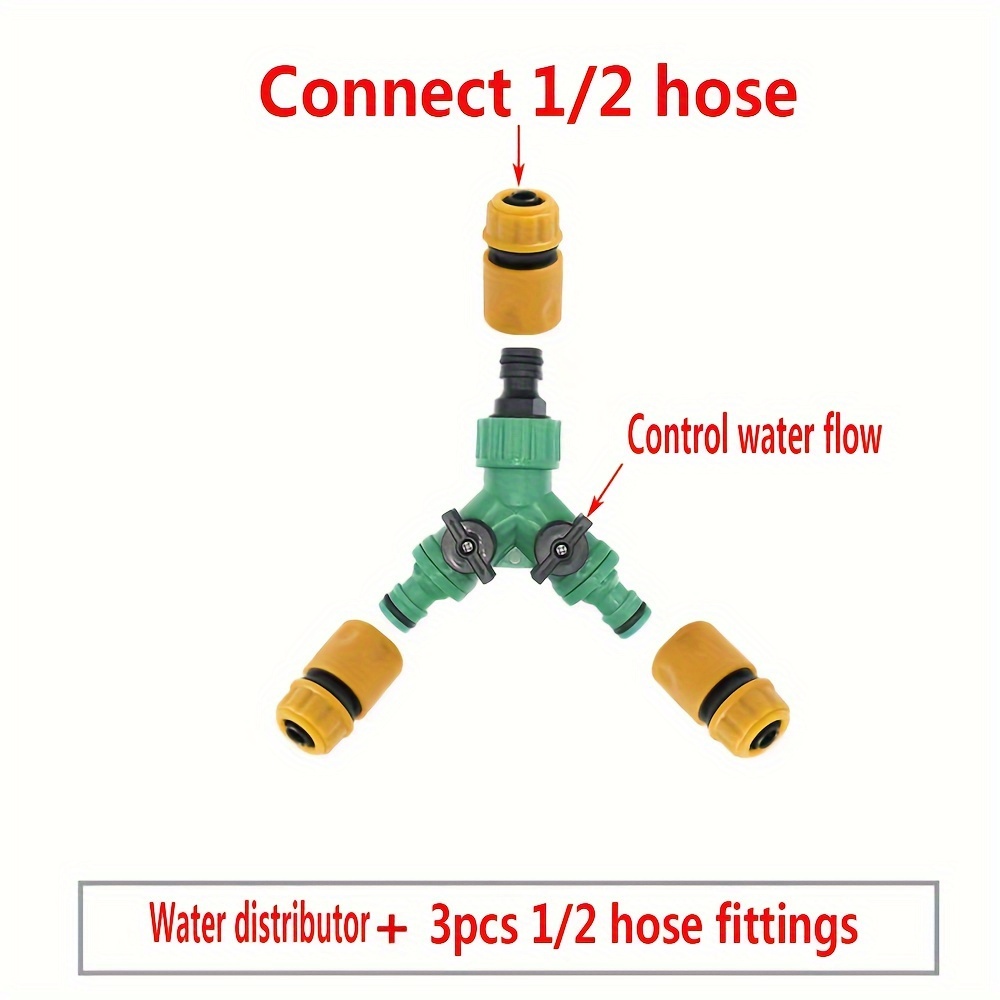 

Easy-connect Y-shaped Garden Hose Splitter With Flow Control Valve - Durable Plastic, Fit For Irrigation & Lawn Care