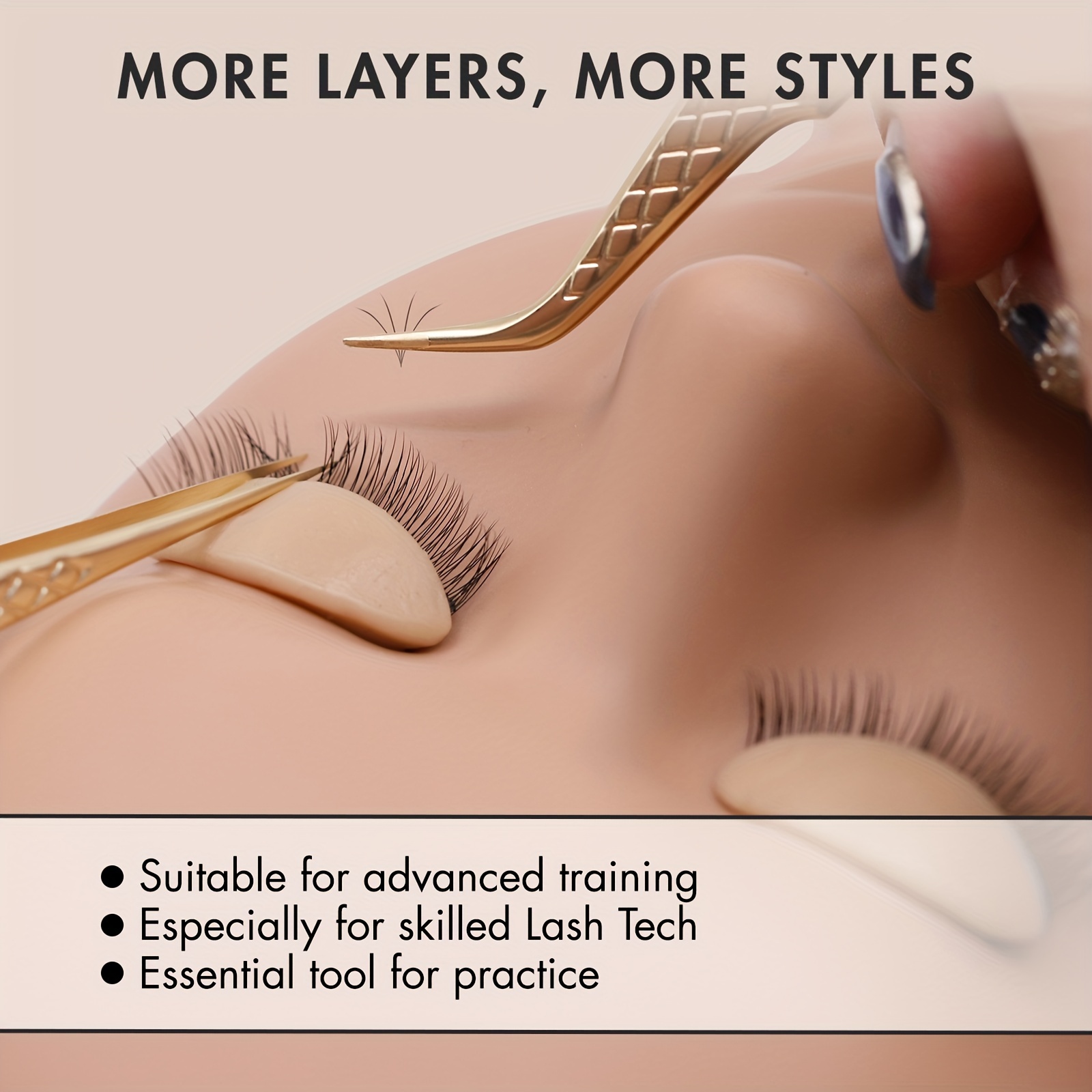 Lash Mannequin Head with Double-Layer Eyelids for Training