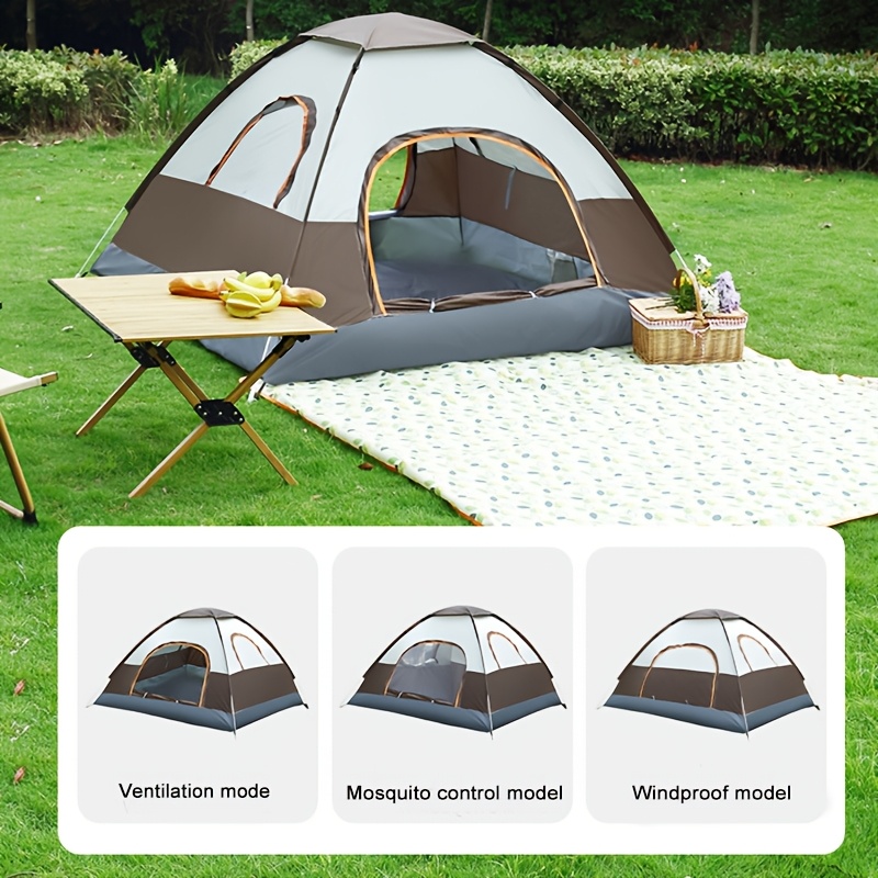 [Luxury Camping Tent] ALPACA OUTDOORS 4-Person Luxury All-Season Family Camping Tent | 2 Doors & 2 Windows, Durable O-Shaped Shape, 1 Sun Shelter, Portable Shelter for Outdoor Adventures
