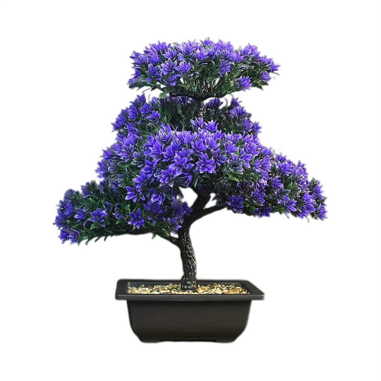 video's neppe dennenboom met plastic pot