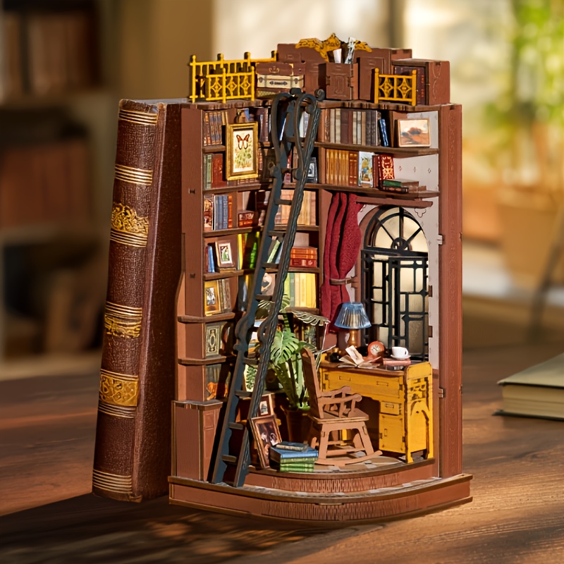 diy book nook kit adults 3d wooden puzzle miniature - Temu