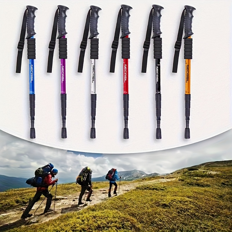 bastones de trekking flexibles antioxidantes accesorio de   secciones telescópicos ultraligeros para senderismo viajes palo antideslizante