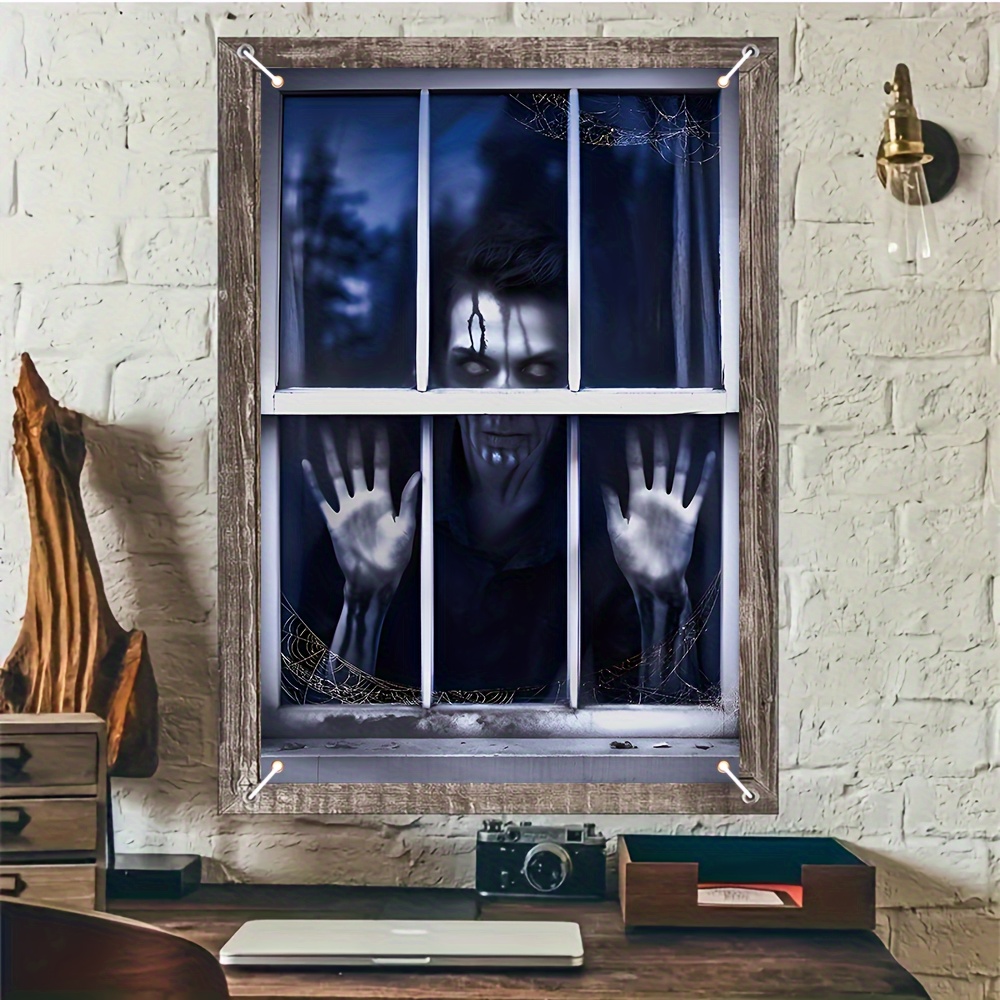 

Spooky Halloween Ghost Door & Window Banner - 47.2" X 31.4" Durable Polyester Decoration, Perfect For Indoor/outdoor Party Decor
