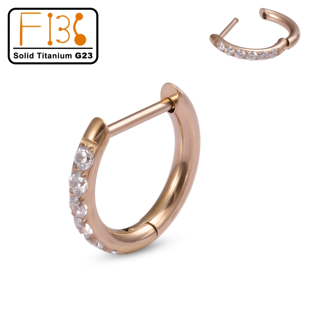 TEMU 1pc Titanium D-shaped Nose Ring 18g Small Huggie Hoop Earrings Cartilage Sensitive Ears For Multiple Piercing Cartilage Hoop Earring Stack