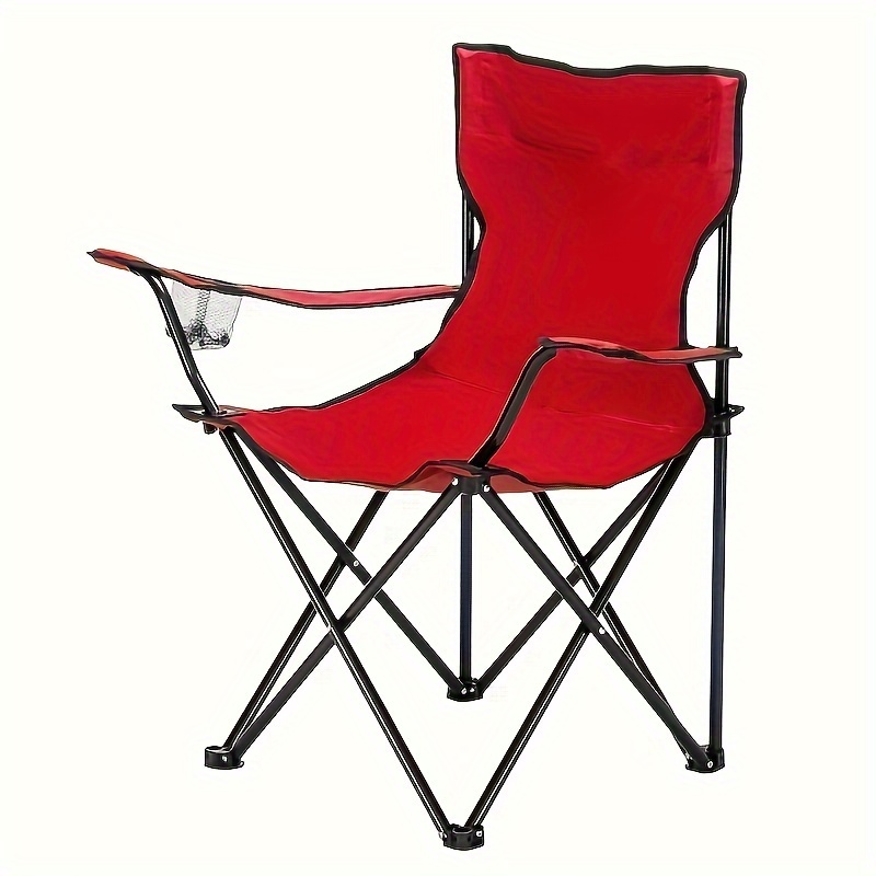 Small Camp Chair 80x50x50 Blue With Cup Holder Fishing Portable