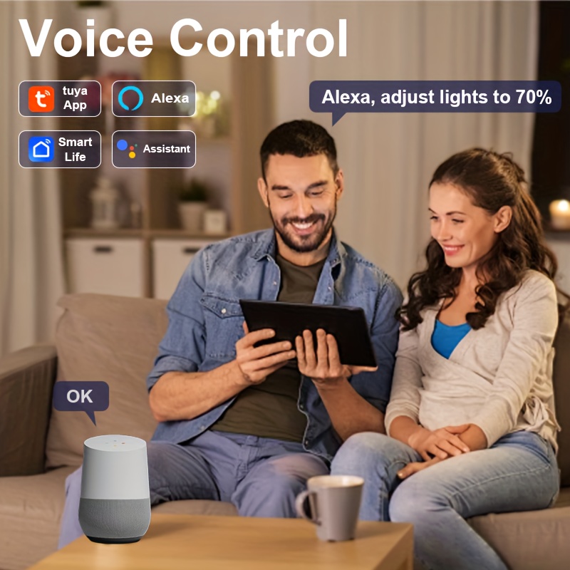 A60, 2-pack/4-pack, Doodle Smart LED Bulb, RGBCW Color Light, RGB Color Changing Light, E27 Base, 9W, AC220-240V, Compatible with Alexa and Assistant Voice Control, Works with Bluetooth and 2.4GHz WiFi, Timer Function, Smart Dimming and Color