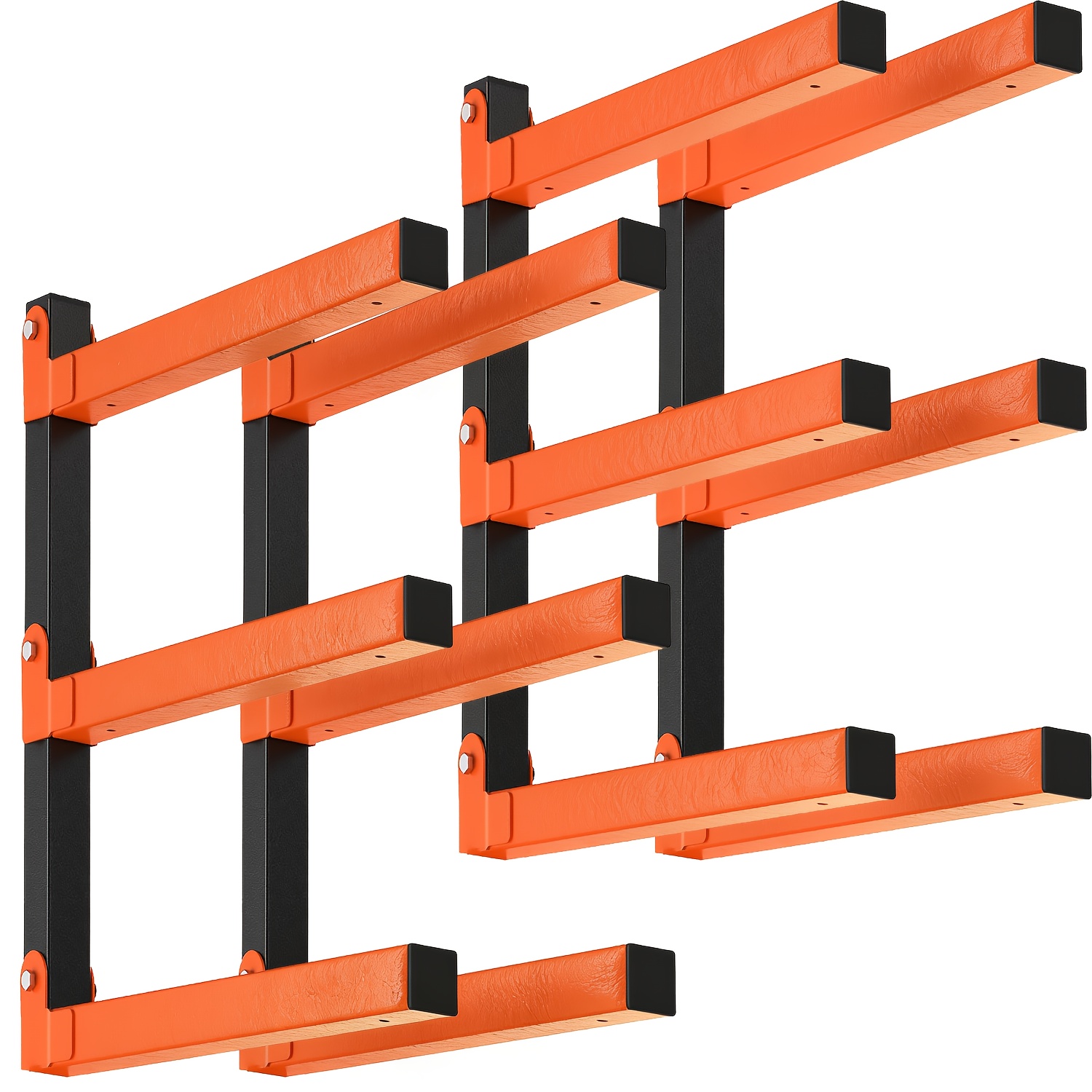 Image of Wall Mount Wood Organizer And Lumber Storage Rack, Wood Organizer, Heavy Duty Metal Shelf, Suitable For Sheds And Garages, Gifts For , Storage Racks