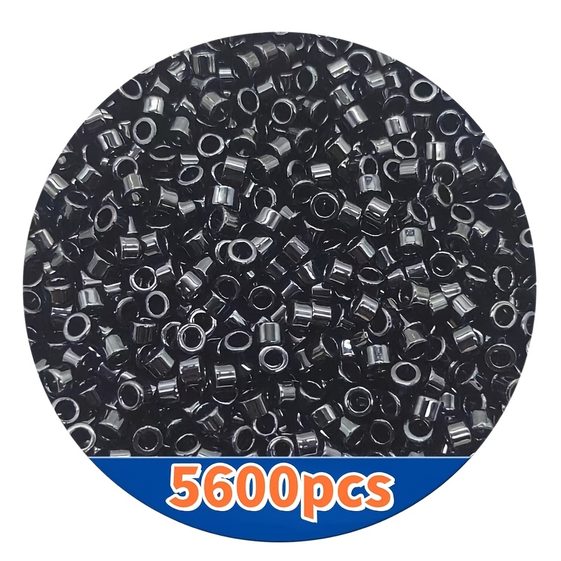 TEMU 5600 Stück Schwarz/Weiß 2,5 mm Glasperlen in Unifarben für Armbänder, Halsketten, Spacer-Perlen und Schmuckverzierungen