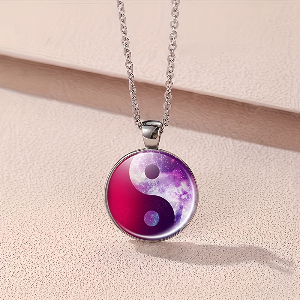 4pcs Yin Yang Jewelry Set with Necklace, Bracelet, and Earrings