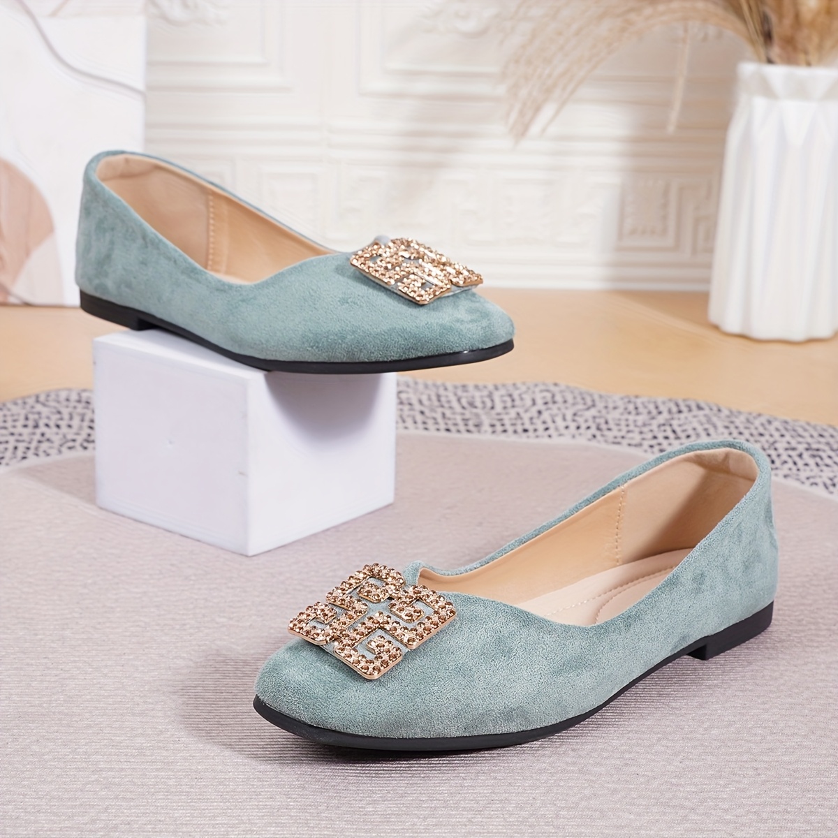 Womens Square Toe Slip Flat Shoes Women Shoes Women'S Shoes