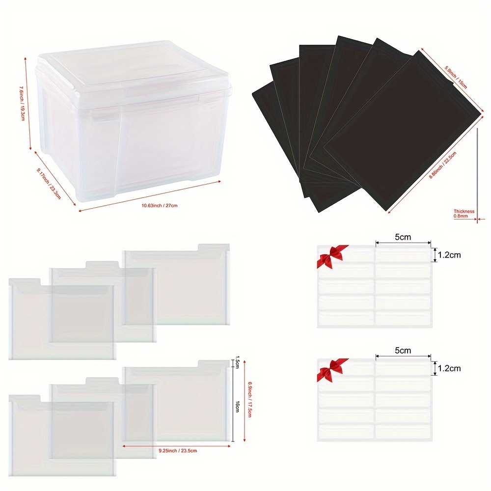 1set Craft Storage Box 0.8mm Double Sided Strong Magnetic Sheets Plastic  Envelopes Storage Kit For Stamps Dies Cards Organizing Tool