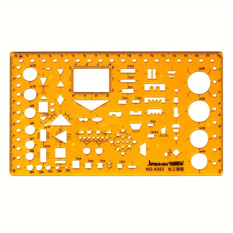 Yellow Flat Ruler Drawing Tool Drawing Template Ruler Dimension Measurement Cutting Measurement Tool Drawing Supplies