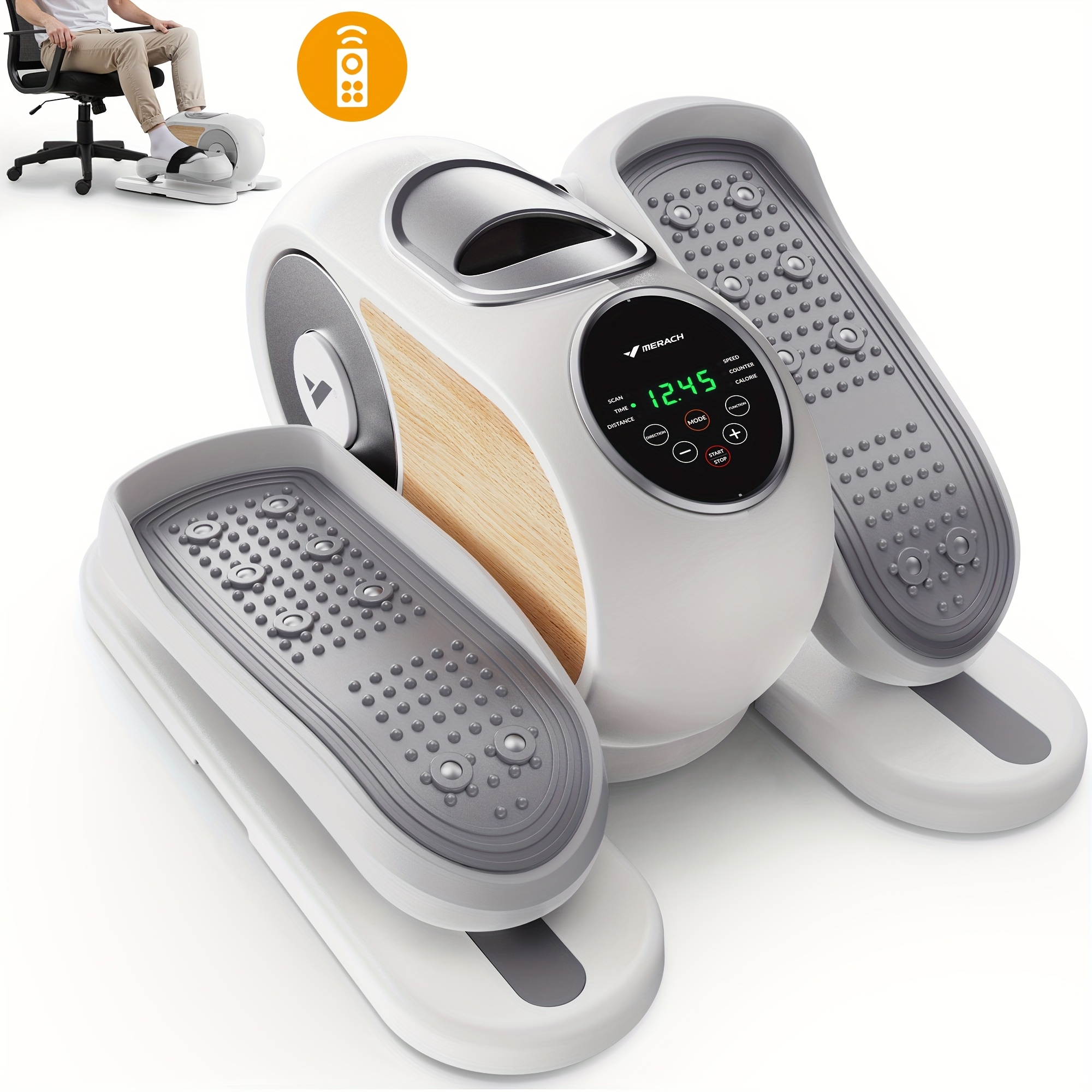 TEMU Merach Under Desk Electeic Elliptical Machine, Elliptical Ellipse Leg Exerciser For Home Use, Under Desk Elliptical For Seniors Fully Assembled