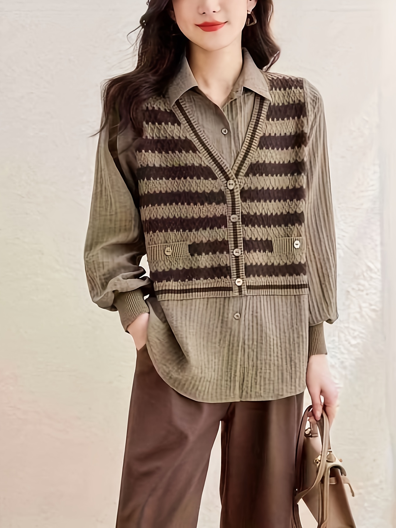 knitted cardigan two piece set new autumn - Temu Cyprus