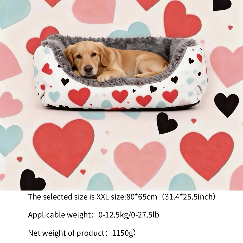 TEMU 1pc, Qixi Festival Couple's Valentine's Day Pet Bed For Dogs And Cats, Multiple Sizes, Gift