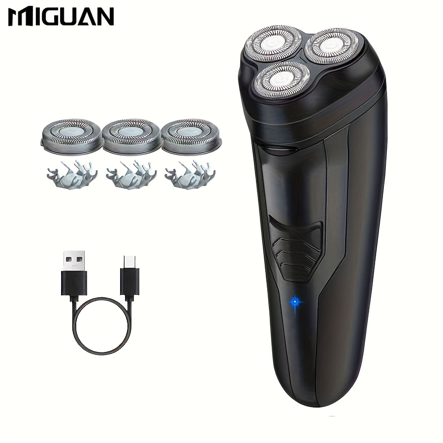 TEMU Miguan 3-head Electric Shaver With Usb Charging, 3 Shaving Heads & 3 Blades, , Ideal For Men's Shaving - Perfect Father's Day Gift, Shaving