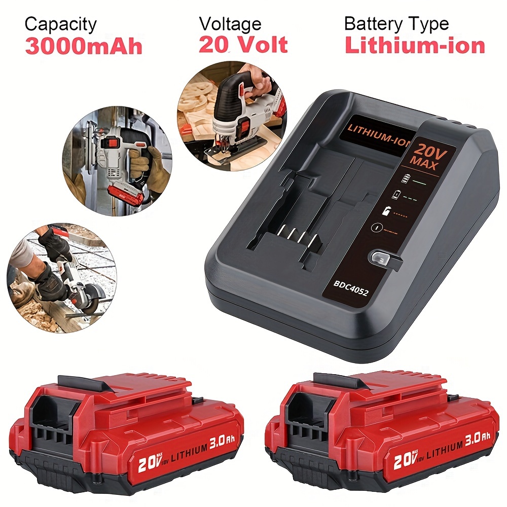 

2packs Pcc680l 20v .0ah Lithium Battery And Pcc692l Pcc691l Battery Charger Compatible For 20v Cordless Power Tools And -cable 20v Max Lithium Battery