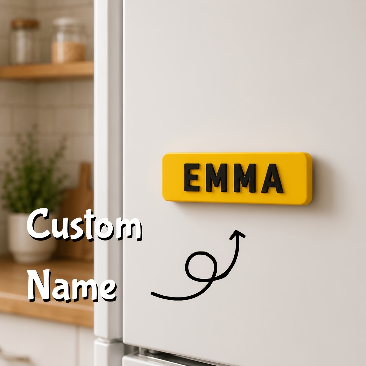 TEMU Imán de nevera personalizado con texto personalizable, 1 , con o número, imán magnético personalizado adecuado para aniversarios y de San