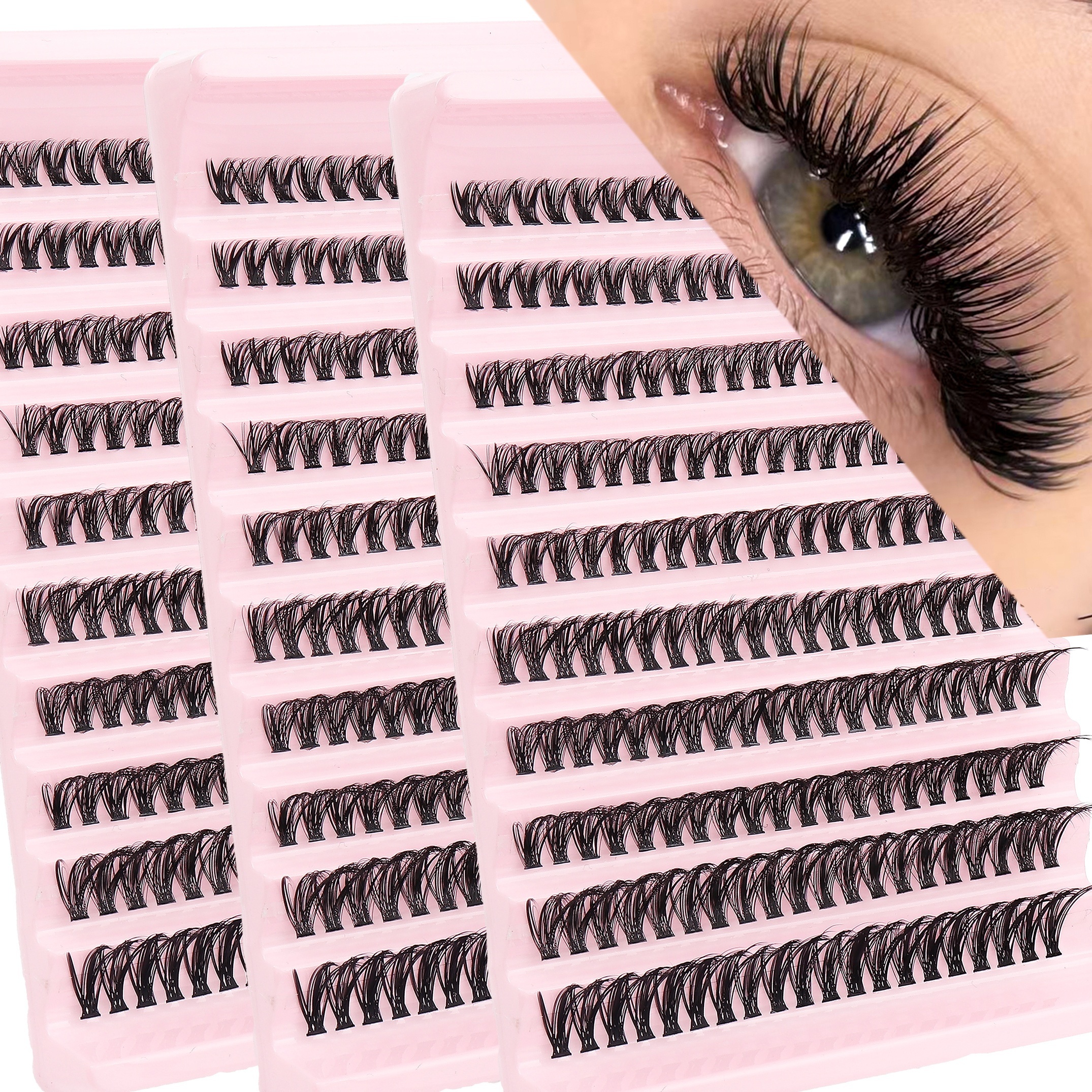 

200 Pcs Diy Eyelash Extensions Set - D Mixed Length (10-18mm) Natural & Fluffy Style, 0.05mm Thick 3d Mink False Lashes For Beginners, Daily Use, Reusable