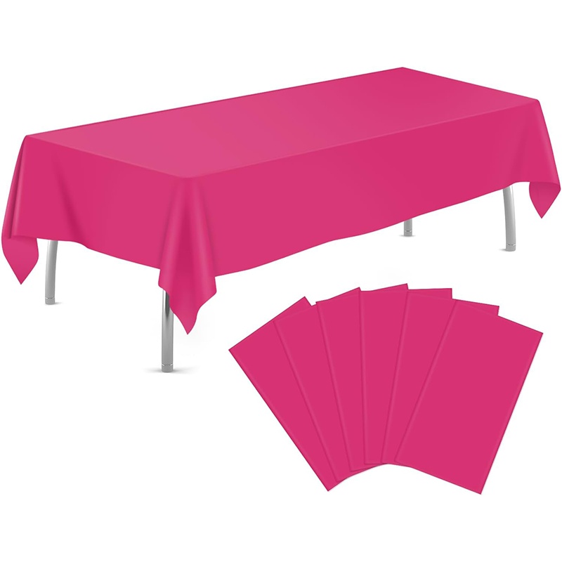 TEMU 6pcs Rose Red Plastic Tablecloth 54*72inch, Disposable Rectangular Tablecloth, Suitable For Party, Banquet, Wedding, Birthday, Anniversary And