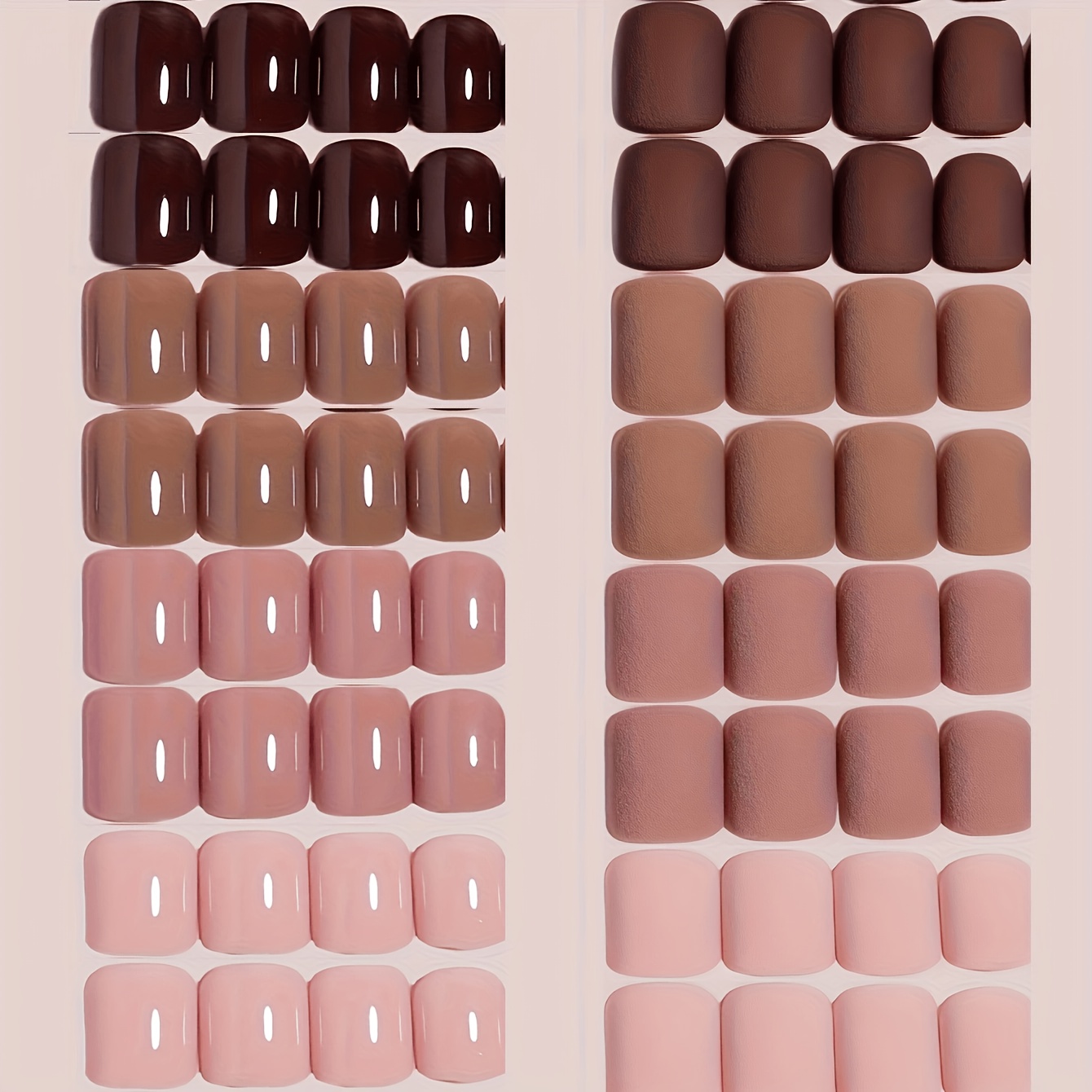 TEMU 192pcs Short Square Fake Nails - Acrylic False Nails - Colors Glossy And Matte Fake Nails - Suitable For ' Daily Wear - - Beautiful Fake Nails
