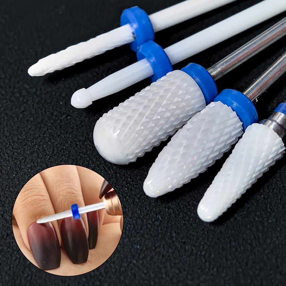 

(grit: Medium - M 5pcs) Nail Drill Bit Set, Ceramic Needle Bit Nail Art Drills For Electric Machine Salon Manicure Files, 3/32 Inch Manicure Pedicure Nail Art Tool For Cuticle Gel Nail Polishing